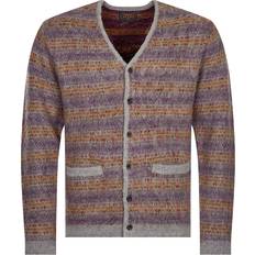 Cardigan Fairisle Jacquard Mohair Cardigan - Charcoal Grey Men's