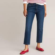 Femme - Rouge Jeans Slim Fit Cropped Jeans in Organic Cotton, Mid Rise, Length 24.5" Stonewashed