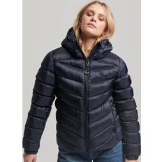 Superdry Dame - Vinterjakker Superdry Dynejakker HOODED FUJI PADDED JACKET Marineblå DE