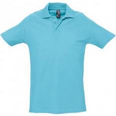 Men - Multicoloured Polo Shirts Sol's Spring II Short Sleeve Heavyweight Shirt Bright Blue