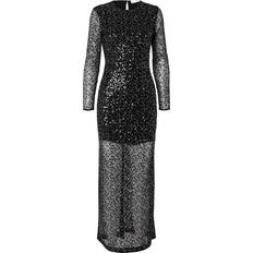 Dame - Lange kjoler Selected Noel Ls Ankle Sequins Dress Black