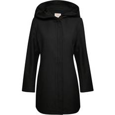 Acrylique Manteaux Cream Manteau en laine Femme Taille Noir Crysta 10611658