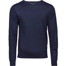 Merino Wool - Women Jumpers Tee jays Merino Blend Crew Neck Jumper Navy