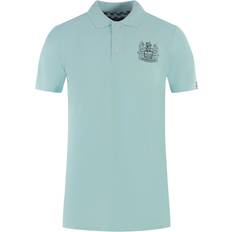 Aquascutum 5XL Polo Shirts Aquascutum Branded Sleeve Light Blue Polo Shirt