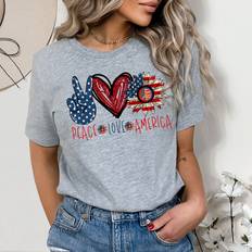 T-shirts RAWSOME T-SHIRTS Women's Miss Americana T-Shirts Peace Love America H.Grey