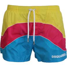 Multicolored Swimming Trunks DSquared2 Multicolor Logo Print Men Beachwear Shorts Men's Swimwear