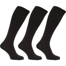 Acrylic Socks Universal Textiles Mens Long Length Ribbed Lambswool Blend Socks Pack Of 3 UK 6-11 EURO 39-45 Black