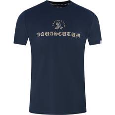 Aquascutum Script Logo Navy Blue T-Shirt