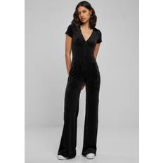 5XL Jumpsuits & Overalls Urban Classics Ladies’ velvet jumpsuit Jumpsuit black