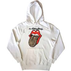 Leopard - Unisex Jumpers Rolling Stones Leopard Tongue Pullover Hoodie White