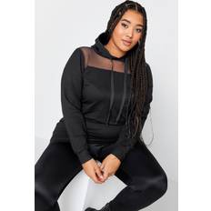 Mesh Jumpers Yours Mesh Front Sweatshirt Black