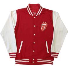 Red - Unisex Outerwear Rolling Stones Classic Tongue Varsity Jacket Red