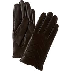 Brown Gloves Phenix Quilted V Cashmere-Lined Leather Gloves Brown