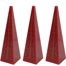 Red Advent Candle Holders PMS pyramide countdown dinner Weihnachtskerzenhalter