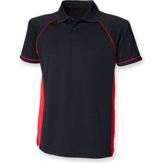 Finden & Hales Panel Performance Sports Polo T-Shirt Black