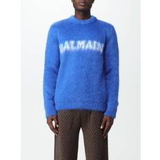 Balmain Sweatere Balmain Strik Sweater Med Logo - Blå