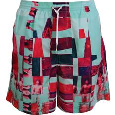 Multicolored Swimming Trunks DSquared2 Multicolor Printed Beachwear Shorts Men's Swimwear