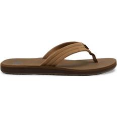 Man - Silver Slides Quiksilver Carver Suede Core Flip Flops - Tan