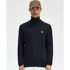 Fred Perry Herre Gensere Fred Perry Black Embroidered Turtleneck 198 BLACK