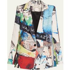 Recycled Fabric Blazers Alice + Olivia Denny Notch Collar Boyfriend Blazer