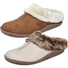 Rieker Slippers Rieker Damen 66390 Hausschuh, Beige