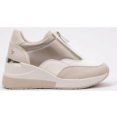 XTI Trainers Wedge Height 6cm 5 To 8cm Zip - Beige