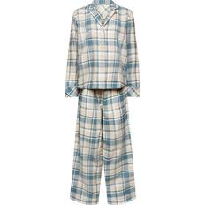 Damen - Türkis Schlafanzüge Esprit Flannel Check Schlafanzug, Baumwolle, für Damen, blau