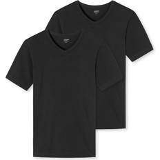 Herenondergoed Schiesser Schiesser Herren T-Shirt 2er Pack V-Ausschnitt, S-3XL Schwarz