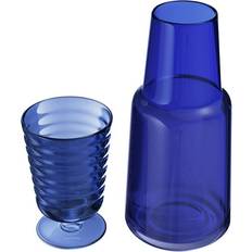 Blue Wine Carafes American Atelier Bedside Water Footed Wine Carafe