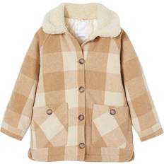 Vertbaudet Karierte Mädchen Jacke, Overshirt braun