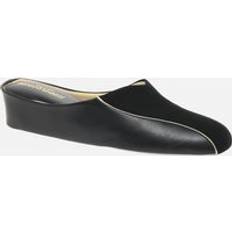 Charles Clinkard 'Martha' Leather and Suede Slipper Black