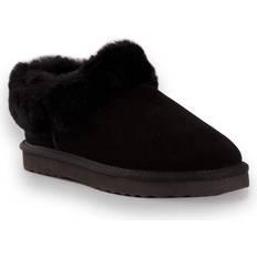 Suede - Unisex Slippers AUS WOOLI AUSTRALIA Sheepskin Traditional Ankle Slippers Black