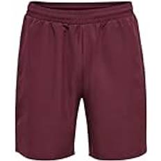 Herre - Lilla Shorts Hummel Sportsbukser - Stone/Rødviolet/Hvid