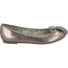 Multifargete Lave sko Spot On Womens/Ladies Flat Ballerinas With Tassel Bow 5 UK Pewter