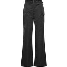 Long - Women Trousers LTS Tall Belted Wide Leg Cargo Trousers Black 24XL