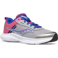 Saucony Girl's Axon Little Kid/Big Kid Grey/Fuchsia Little Kid