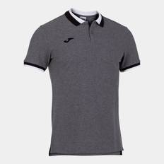 XXS Polos Joma Polo Manga Corta Hombre Confort II Gris Melange - Grey/Black