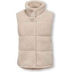 Only Vesten Only Kogsandra Teddy Waistcoat - Beige