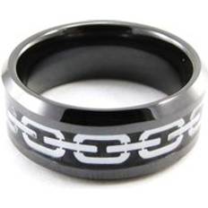 Herre Ringer Les Tresors De Lily Men's ring 'Peaceful' ruthenium steel Black