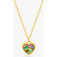 Estella Bartlett Abalone Heart Pendant Necklace, Gold