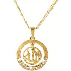 Hollow Pendant Necklace - Gold/Transparent