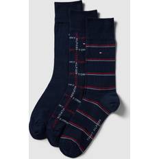 Tommy Hilfiger Mujer Calcetines Tommy Hilfiger 3-Pack Logo Stripe Socks Gift Box, Navy