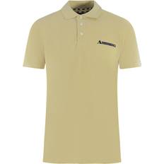 Aquascutum Polo Shirts Aquascutum Boxed Logo Beige Polo Shirt