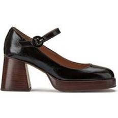 Jonak Boubou Heeled Mary Janes in Leather Black