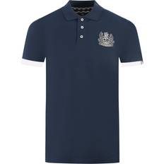 Aquascutum Kläder Aquascutum Branded Collar Navy Blue Polo Shirt