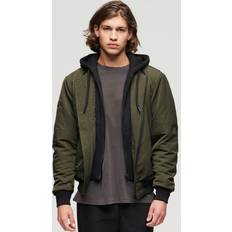 Superdry Herren Oberbekleidung Superdry Herren MA1 Jacke mit Kapuze im Military-Stil Grün Größe: Grün