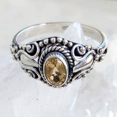 Smycken Bali Ringar Citrin, silverring med filigran Filigran silversmycken