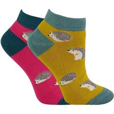 Yellow Socks Miss Sparrow Pairs Ladies Bamboo Trainer Socks 4-7