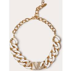 Valentino Halskæder Valentino Garavani VLOGO CHAIN CHOKER IN METAL, ENAMEL AND SWAROVSKI CRYSTALS Wo GOLD UNI