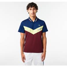 Lacoste Polyester Pikétröjor Lacoste Tennis x Daniil Medvedev Polo Shirt Navy Blue/Flashy Yellow/Bordeaux